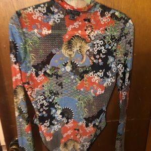 Sheer long sleeve bodysuit